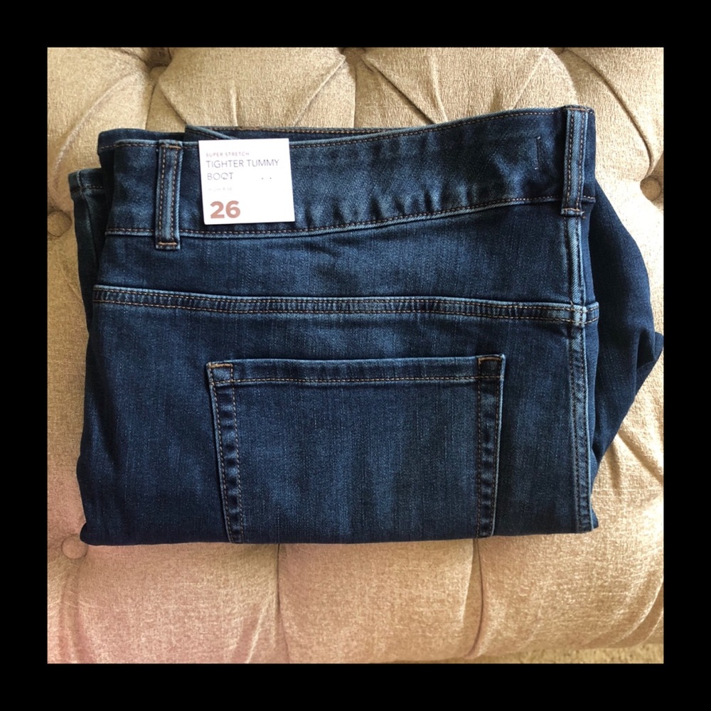 NWT Lane Bryant High Rise Super Stretch Tighter Tummy Boot Cut Petite Jean